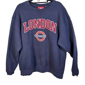 TFL Licensed London Underground Navy Blue Applique Sweatshirt Size XL